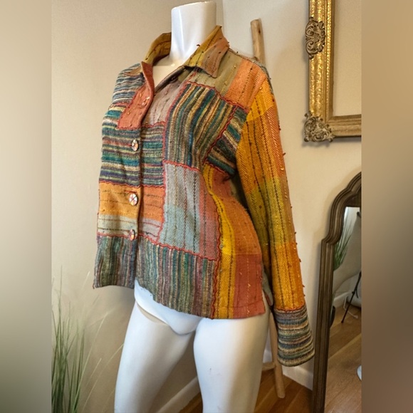 Travelsmith Womens Funky Jacket Petite M Carpet Tapestry Bright Colors - Picture 7 of 10